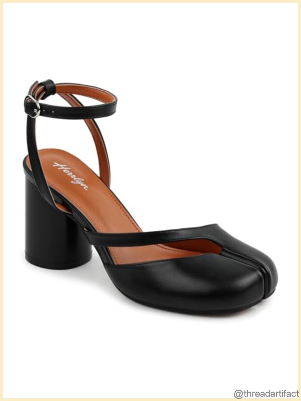 Herrlyn Split Toe High Block Heel Pumps with Ankle Strap – Women's Dress Shoes